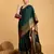 Women Green Kanjivaram Style Saree And Zari Work Rich Pallu Saree With Blouse For Women