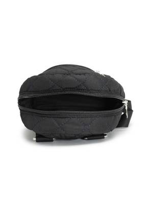 uno black polyester diamond quilted sling bag 7