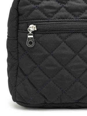 uno black polyester diamond quilted sling bag 8