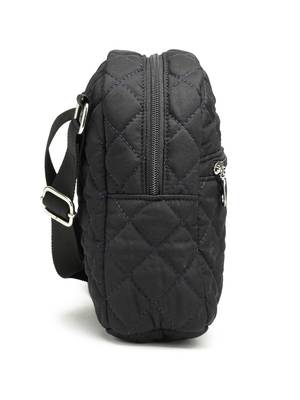 uno black polyester diamond quilted sling bag 11
