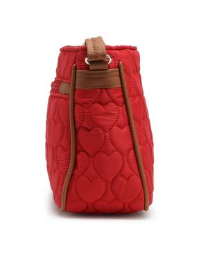 red tan polyester vegan leather sling bag 11
