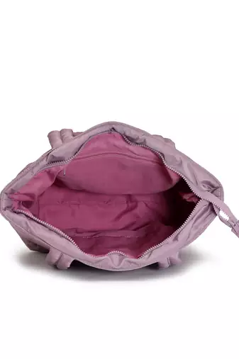 uno lavender polyester floral quilted handheld bag