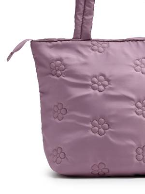 uno lavender polyester floral quilted handheld bag 8