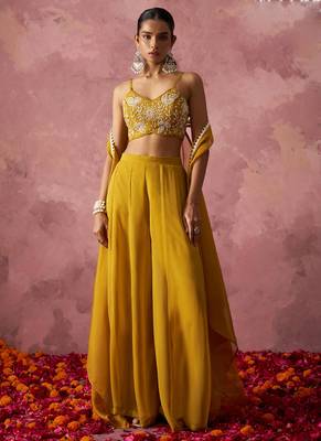 Mustard Haldi Western Suit for Women 1