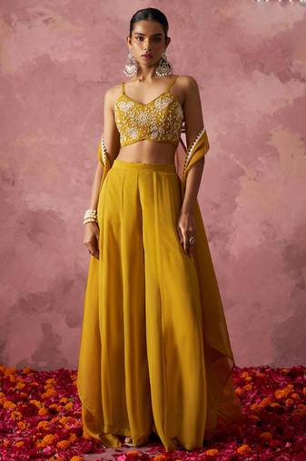 Mustard Haldi Western Suit for Women