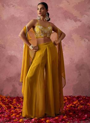 Mustard Haldi Western Suit for Women 3