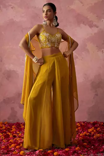 Mustard Haldi Western Suit for Women