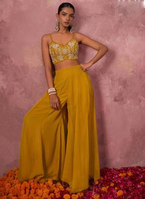 Mustard Haldi Western Suit for Women 4