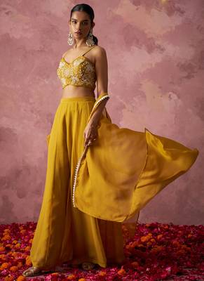 Mustard Haldi Western Suit for Women 5