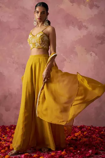 Mustard Haldi Western Suit for Women