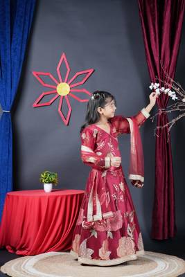 Maroon Embroidery Lengha choli 1