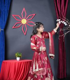 Maroon Embroidery Lengha choli