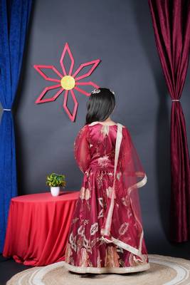 Maroon Embroidery Lengha choli 4