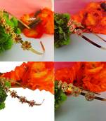 Free size material brass stone stud  hair band combo