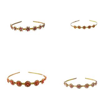 Free size material brass stone stud  hair band combo 5