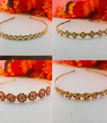 Free size material brass stone stud  hair band combo
