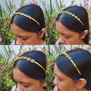 Free size material brass stone stud  hair band combo 4