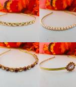 Free size material brass stone stud  hair band combo