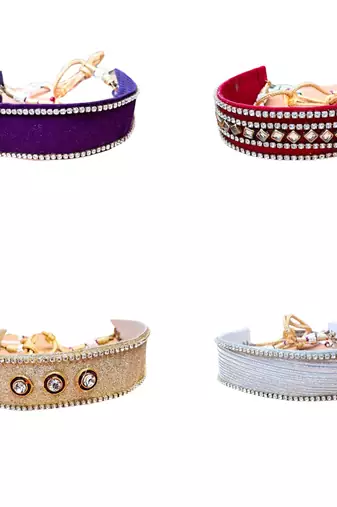Size adjusttable material velvet color multicolor  stone stud  kanthi combo
