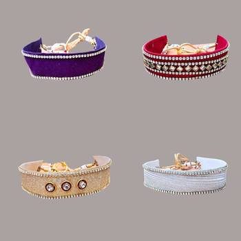 Size adjusttable material velvet color multicolor  stone stud  kanthi combo 3