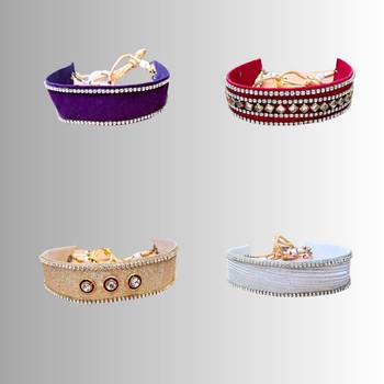 Size adjusttable material velvet color multicolor  stone stud  kanthi combo 4