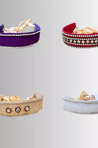 Size adjusttable material velvet color multicolor  stone stud  kanthi combo