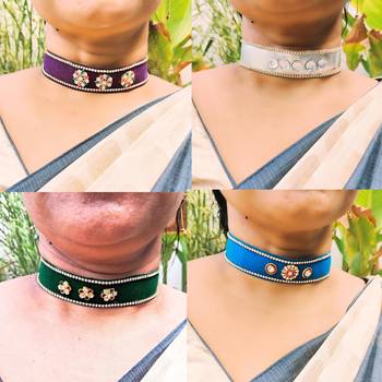 Size adjusttable material velvet color multicolor  stone stud  kanthi combo 1