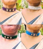 Size adjusttable material velvet color multicolor  stone stud  kanthi combo