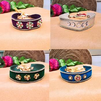Size adjusttable material velvet color multicolor  stone stud  kanthi combo 2