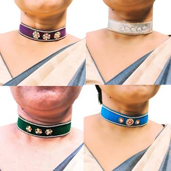 Size adjusttable material velvet color multicolor  stone stud  kanthi combo 3