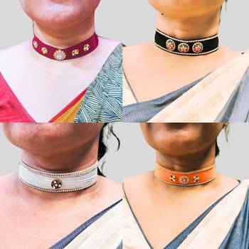 Size adjusttable material velvet color multicolor  stone stud  kanthi combo 4