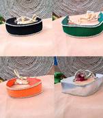 Size adjusttable material velvet color multicolor  stone stud  kanthi combo