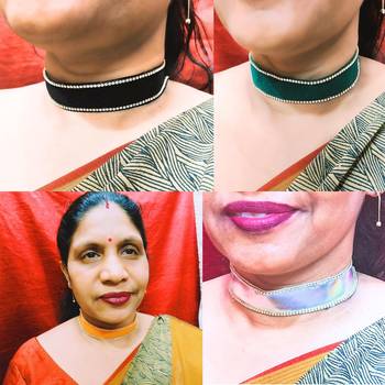 Size adjusttable material velvet color multicolor  stone stud  kanthi combo 2