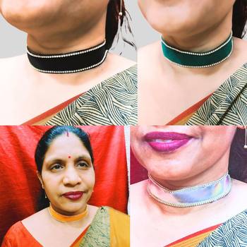 Size adjusttable material velvet color multicolor  stone stud  kanthi combo 3