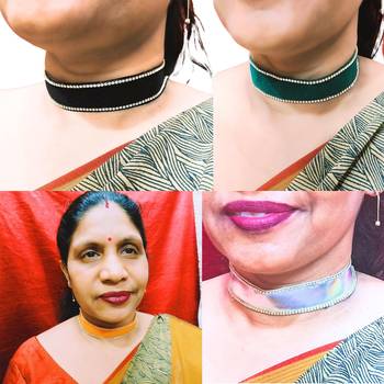 Size adjusttable material velvet color multicolor  stone stud  kanthi combo 4