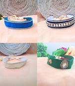 Size adjusttable material velvet color multicolor  stone stud  kanthi combo