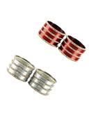 Brass multicolor  stone stud bangle combo