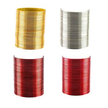 Brass multicolor  plain bangle combo 1