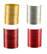 Brass multicolor  plain bangle combo