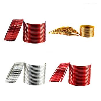 Brass multicolor  plain bangle combo 2