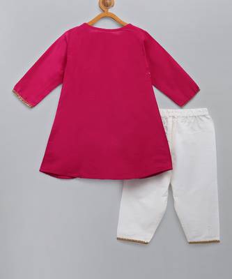 Brother sister embroidered pink kurta pyjama set 2