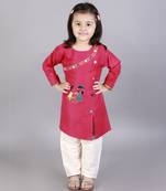 Brother sister embroidered pink kurta pyjama set