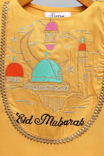 Eid mubarak kurta with sharara set