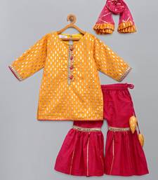 Yellow and pink festive kurta sharara set