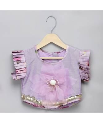 Light purple 3d flowers lehnga set 4