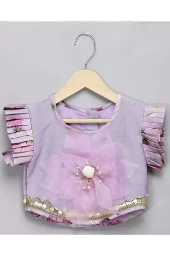Light purple 3d flowers lehnga set
