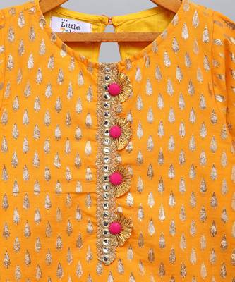 Yellow and pink festive kurta sharara set 5