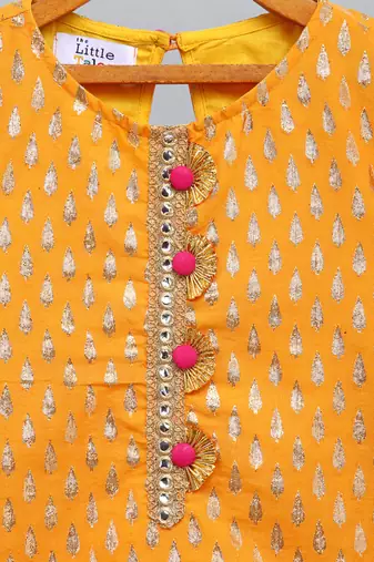Yellow and pink festive kurta sharara set