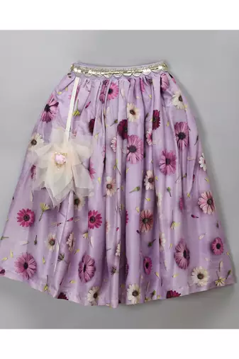 Light purple 3d flowers lehnga set