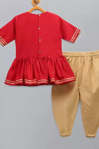 Thread of love peplum kurta with dhoti set